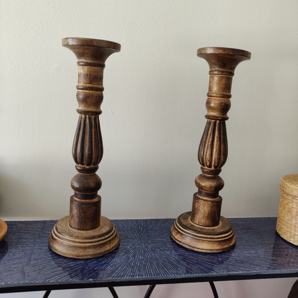 Farm house pillar candle holders
